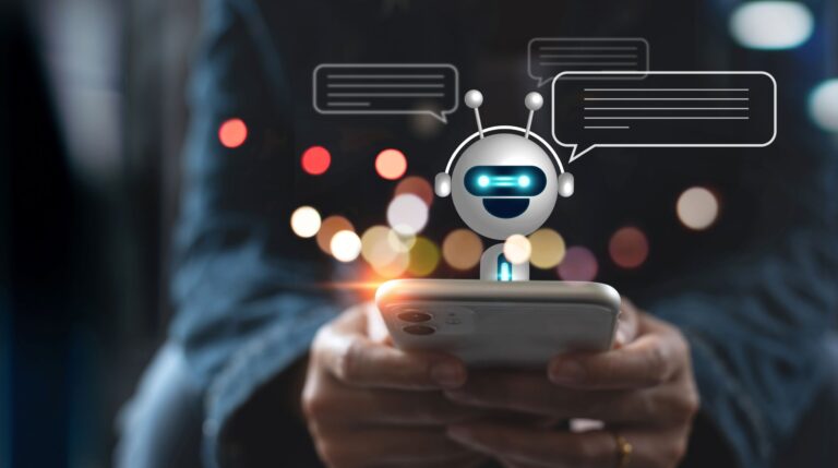 a person using AI chatbot on a phone
